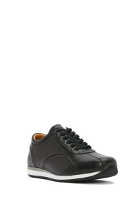 کتونی مردانه چرم مشکی بنددار کژوال دری مد