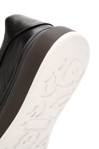 کتونی مردانه چرم مشکی زیره ضخیم بنددار دری مد