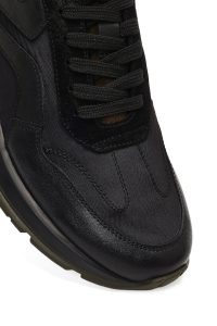 کتونی مردانه چرمی سبز بندی دری مد