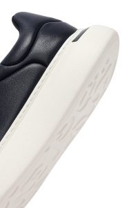 کتونی مردانه چرمی سرمه‌ای بندی زیره ضخیم دری مد