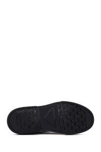 کتونی مردانه چرمی سرمه‌ای بندی زیره ضخیم دری مد