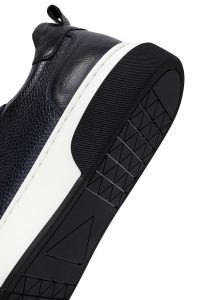 کتونی مردانه چرمی سرمه‌ای بندی زیره ضخیم دری مد