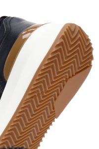 کتونی مردانه چرمی سرمه‌ای بندی زیره ضخیم کژوال دری مد