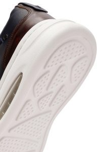 کتونی مردانه چرمی سرمه‌ای بندی زیره ضخیم دری مد