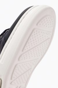 کتونی مردانه چرمی سرمه‌ای بندی زیره ضخیم دری مد