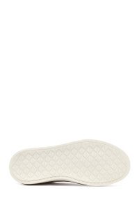 کتونی مردانه چرمی سفید بندی با زیره ضخیم دری مد