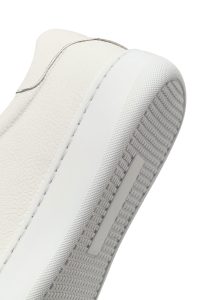 کتونی مردانه چرمی سفید بندی با زیره ضخیم دری مد