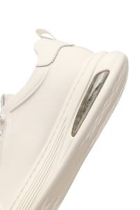 کتونی مردانه چرمی سفید بندی دری مد