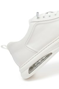 کتونی مردانه چرمی سفید بندی دری مد