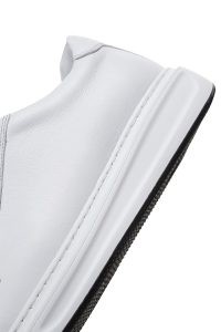 کتونی مردانه چرمی سفید بندی دری‌مد