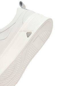 کتونی مردانه چرمی سفید بندی زیره ضخیم دری مد