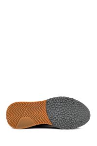 کتونی مردانه چرمی قهوه‌ای بندی زیره ضخیم دری مد