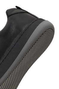 کتونی مردانه چرمی مشکی بندی با زیره ضخیم دری مد