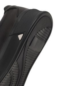 کتونی مردانه چرمی مشکی بندی با زیره ضخیم دری مد