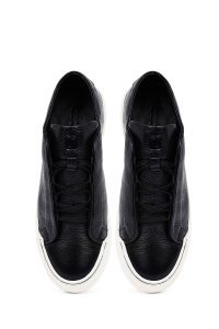 کتونی مردانه چرمی مشکی بندی دری مد