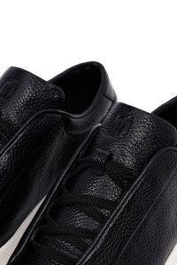 کتونی مردانه چرمی مشکی بندی دری مد