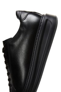 کتونی مردانه چرمی مشکی بندی دری مد