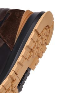 کتونی مردانه چرمی مشکی بندی دری مد