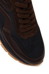 کتونی مردانه چرمی مشکی بندی دری مد