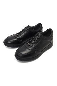 کتونی مردانه چرمی مشکی بندی دری مد