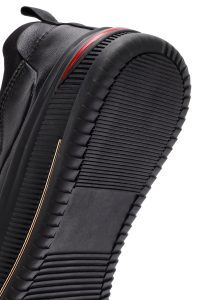 کتونی مردانه چرمی مشکی بندی دری مد