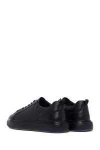 کتونی مردانه چرمی مشکی بندی زیره ضخیم دری‌مد