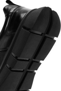 کتونی مردانه چرمی مشکی بندی زیره ضخیم کژوال دری مد