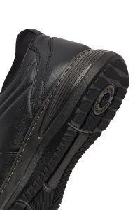 کتونی مردانه چرمی مشکی بندی کژوال با زیره ضخیم دری مد