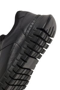 کتونی مردانه چرمی مشکی بندی کژوال با زیره ضخیم دری مد