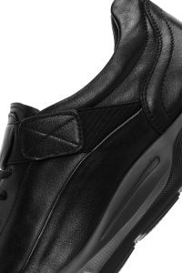 کتونی مردانه چرمی مشکی بندی کژوال دری مد