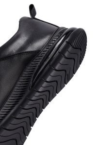 کتونی مردانه چرمی مشکی بندی کژوال دری مد