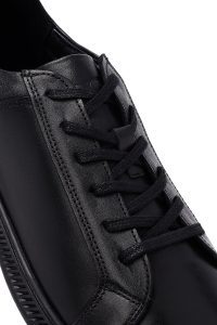 کتونی مردانه چرمی مشکی بندی کژوال دری مد