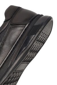 کتونی مردانه چرمی مشکی بندی کژوال دری مد