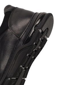 کتونی مردانه چرمی مشکی کژوال راحتی با زیره ضخیم دری مد