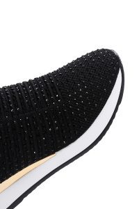 کتونی نگین دار زیره ضخیم مشکی زنانه دری مد