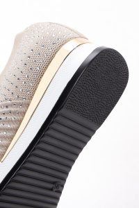 کتونی نگین دار کف ضخیم بژ زنانه دری مد