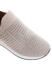 کتونی نگین دار کف ضخیم بژ زنانه دری مد