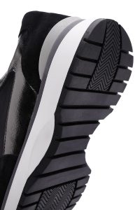 کتونی چرمی بند دار مشکی زنانه دری مد