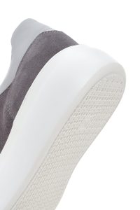 کتونی چرمی جیر با کفی ضخیم خاکستری دری مد