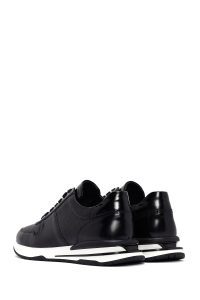 کتونی چرمی زیره ضخیم توری مشکی مردانه با طرح تمساح دری مد