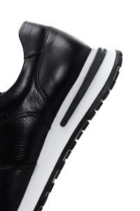 کتونی چرمی زیره ضخیم مشکی مردانه دری مد