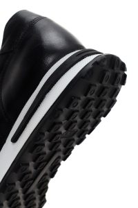 کتونی چرمی زیره ضخیم مشکی مردانه دری مد