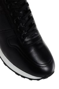 کتونی چرمی زیره ضخیم مشکی مردانه دری مد