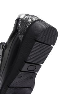 کتونی چرمی مشکی بند دار زنانه دری مد