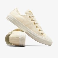 کتونی چرمی کانورس آل استار Chuck Taylor All Star کرم زنانه اورجینال