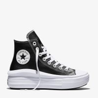 کتونی کانورس آل استار Chuck Taylor All Star Move مشکی چرمی لژدار مردانه و زنانه اورجینال