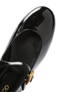 کفش باله ای چرمی مشکی زنانه دری مد