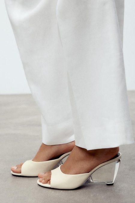 کفش جلو باز زنانه لژدار شفاف چرمی زارا – ZARA