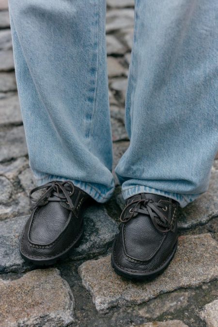 کفش دک زنانه چرمی زیره عاج‌دار زارا – ZARA