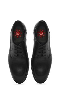 کفش راحت کلاسیک مردانه مشکی چرمی بنددار دری مد